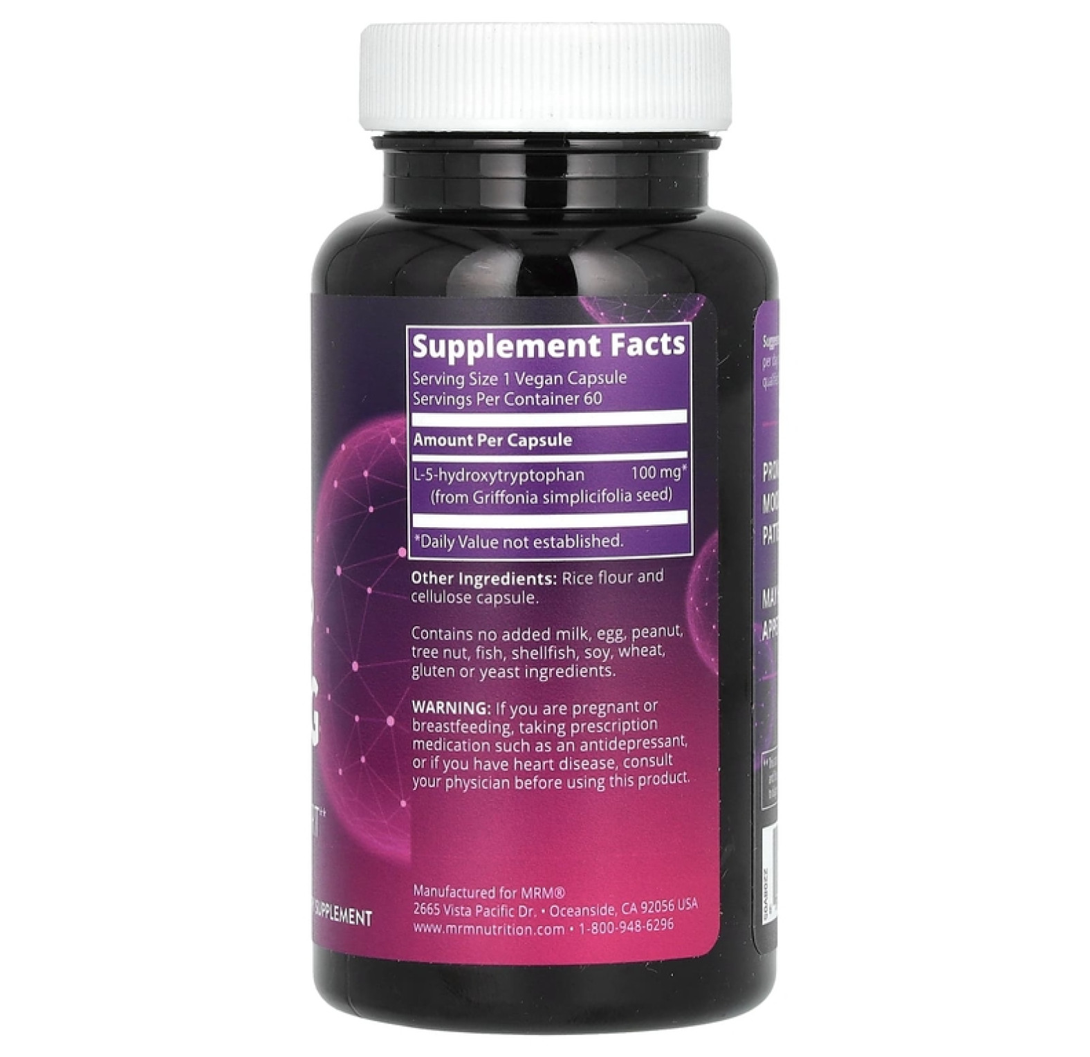MRM Nutrition, 5-HTP, 100 мг, 60 веганских капсул