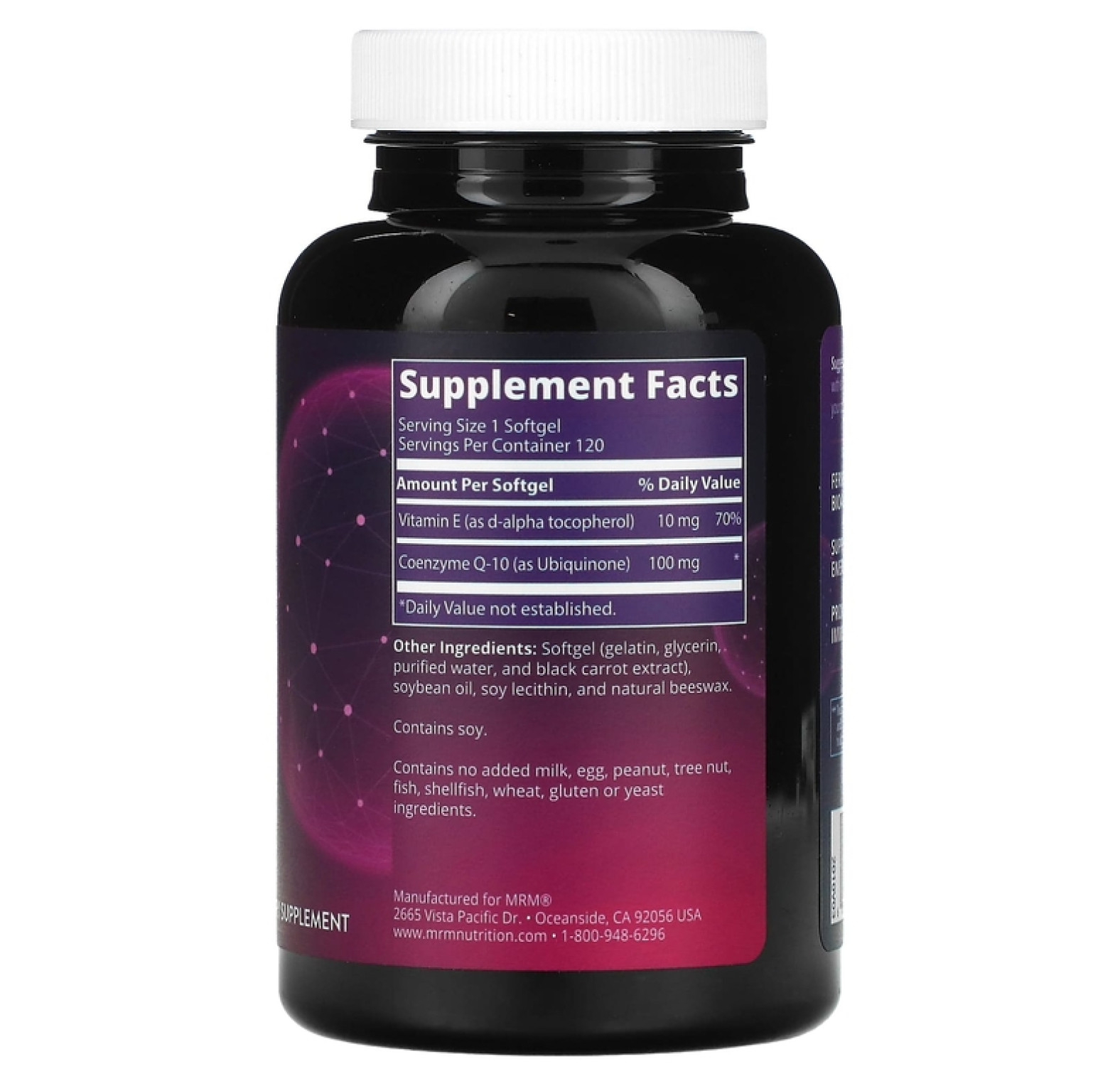 MRM Nutrition, Nutrition, коэнзим Q10, 100 мг, 120 мягких таблеток