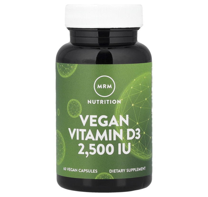 MRM Nutrition, Nutrition, витамин D3 для веганов, 2500 МЕ, 60 веганских капсул