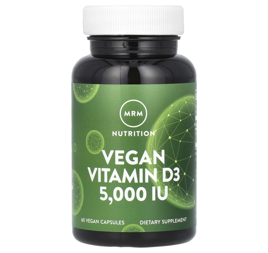 MRM Nutrition, Веганский витамин D3, 5000 МЕ, 60 веганских капсул