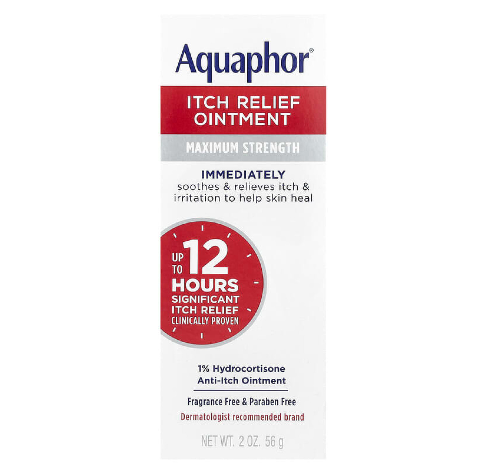 Aquaphor, Мазь для снятия зуда, максимальная эффективность, без отдушек, 56 г