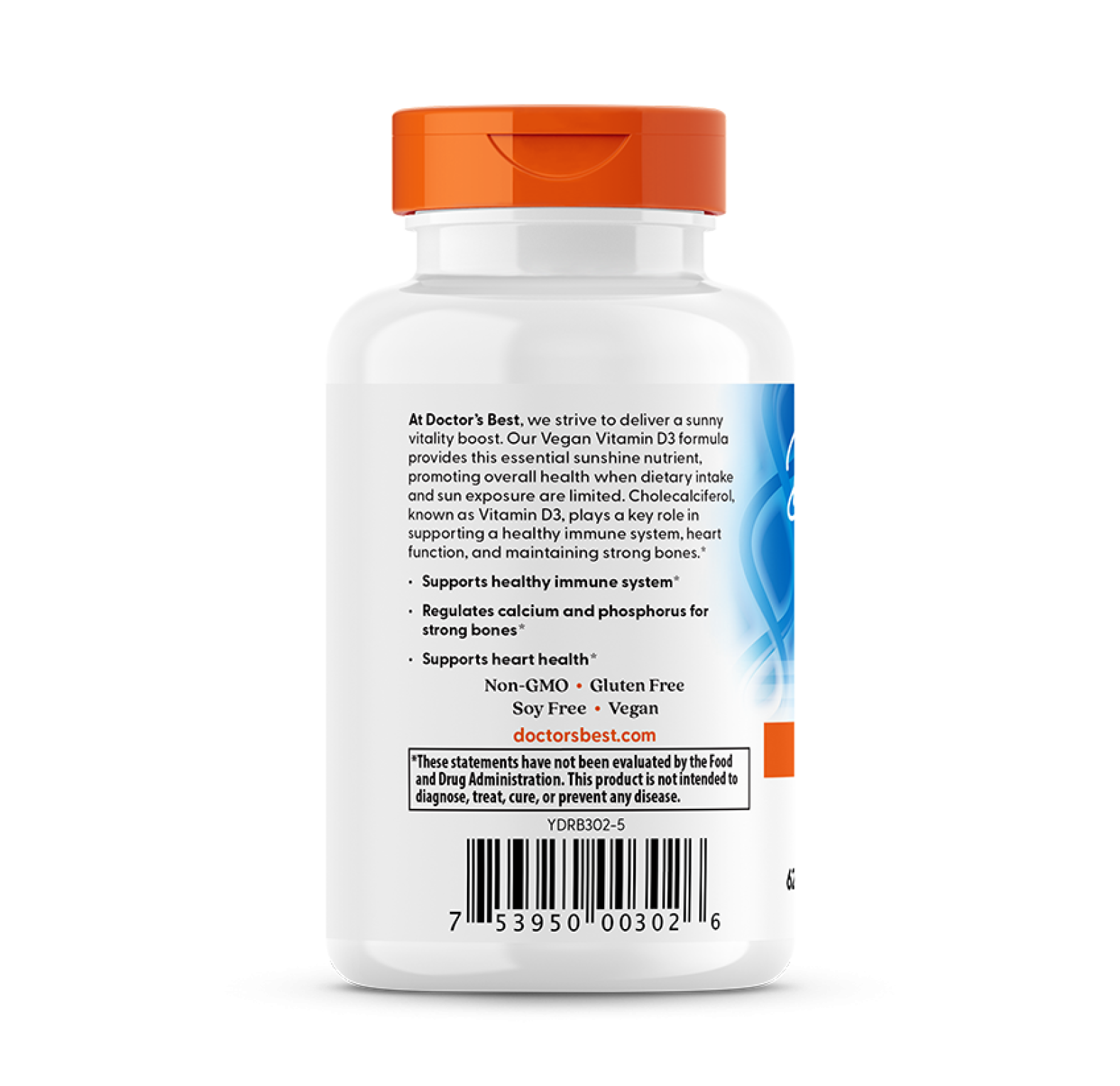 Doctor's Best, витамин D3 с Vitashine D3, 2500 МЕ, 60 вегетарианских капсул