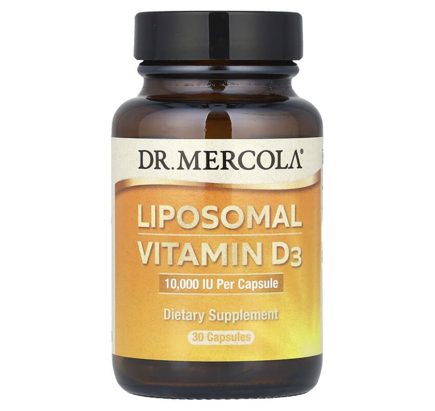 Dr. Mercola, Липосомальный витамин D3, 10 000 МЕ, 30 капсул