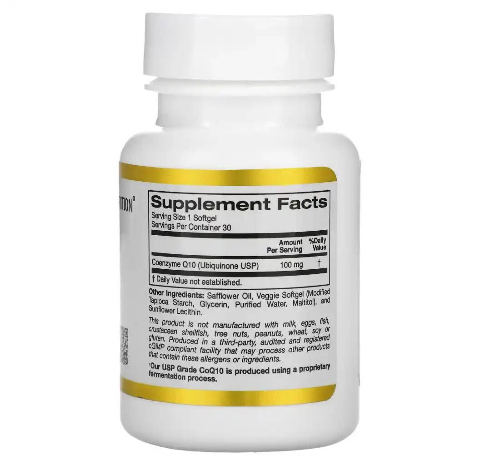 California Gold Nutrition, Коэнзим Q10, 100 мг, 30 растительных капсул