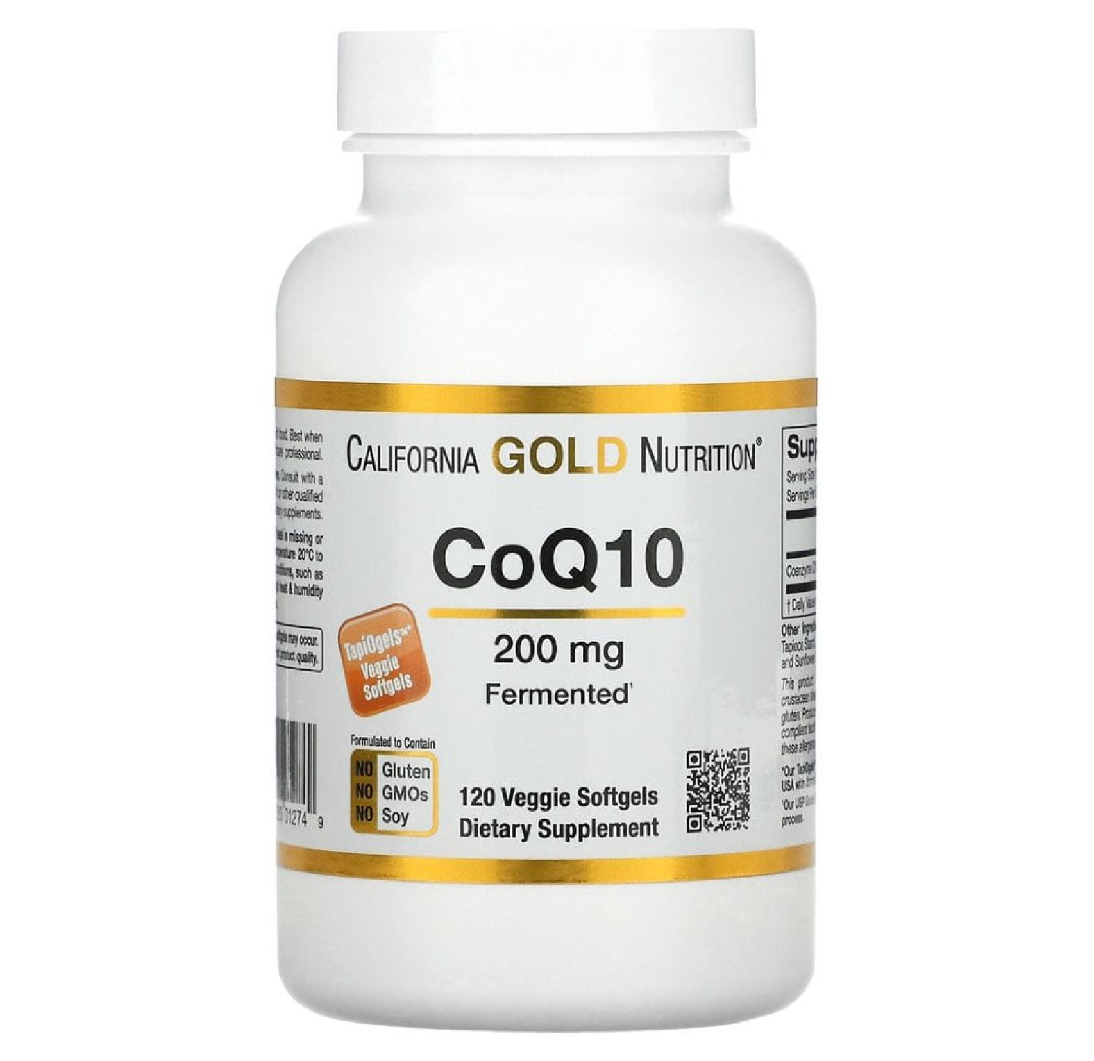 California Gold Nutrition, коэнзим Q10, 200 мг, 120 растительных капсул
