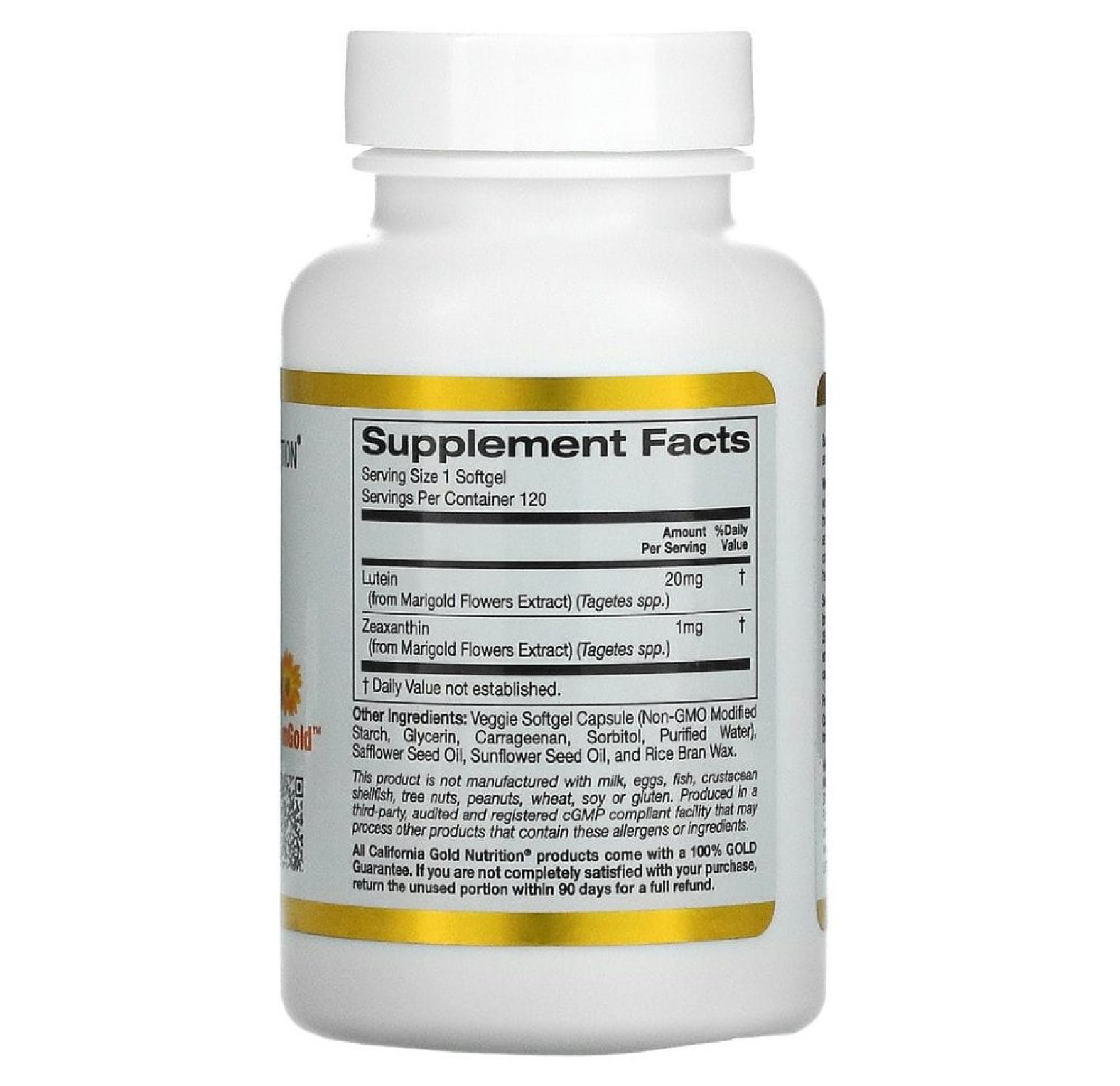 California Gold Nutrition, лютеин с зеаксантином, 20 мг, 120 растительных мягких таблеток