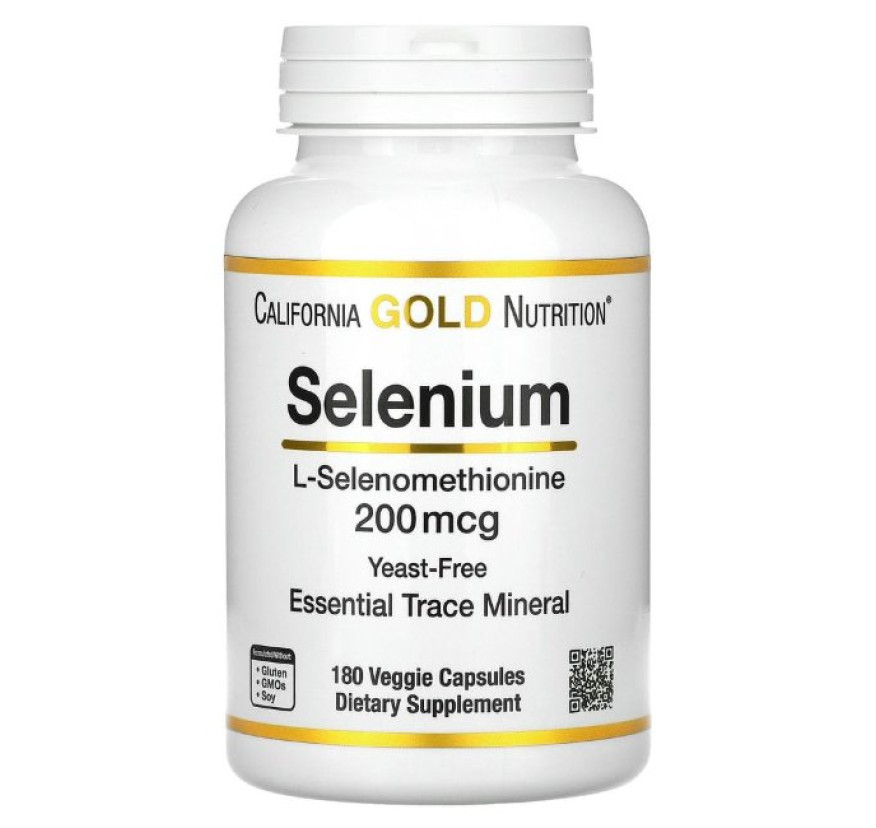California Gold Nutrition, селен, бездрожжевой, 200 мкг, 180 вегетарианских капсул