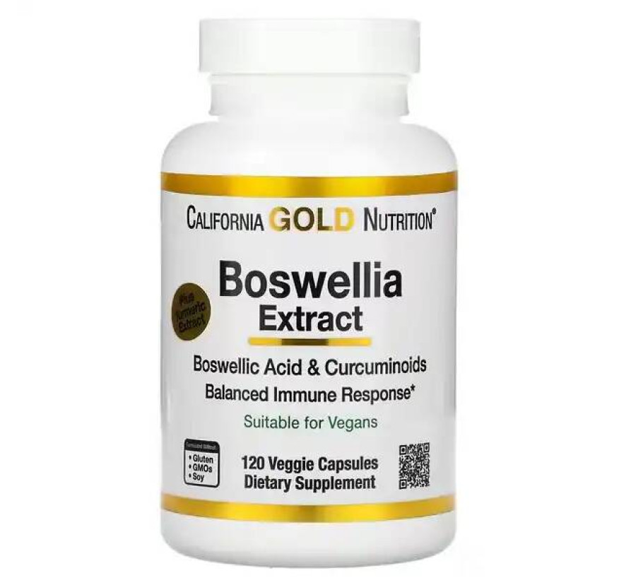 California Gold Nutrition, экстракт босвеллии с экстрактом куркумы, 250 мг, 120 вегетарианских капсул