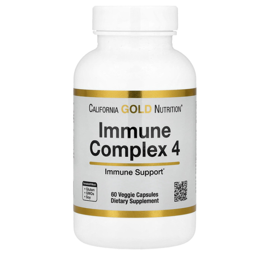 California Gold Nutrition, Immune Complex 4, комплекс для укрепления иммунитета, 60 растительных капсул
