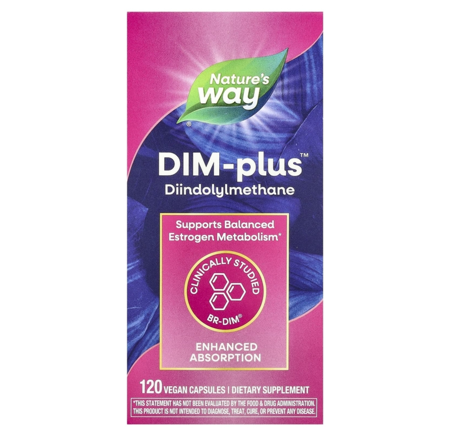 Nature's Way, DIM-Plus™, добавка с дииндолилметаном, 120 веганских капсул