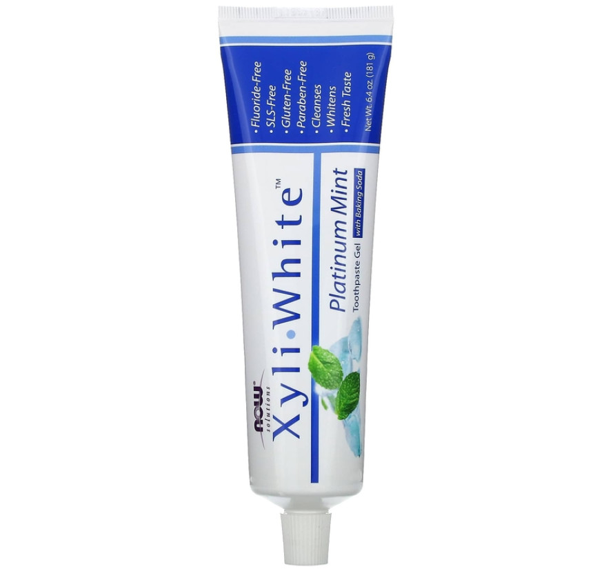 NOW Foods, Solutions, Xyli-White, гелевая зубная паста с пищевой содой, без фторида, освежающая мята, 181 г (6,4 унции)