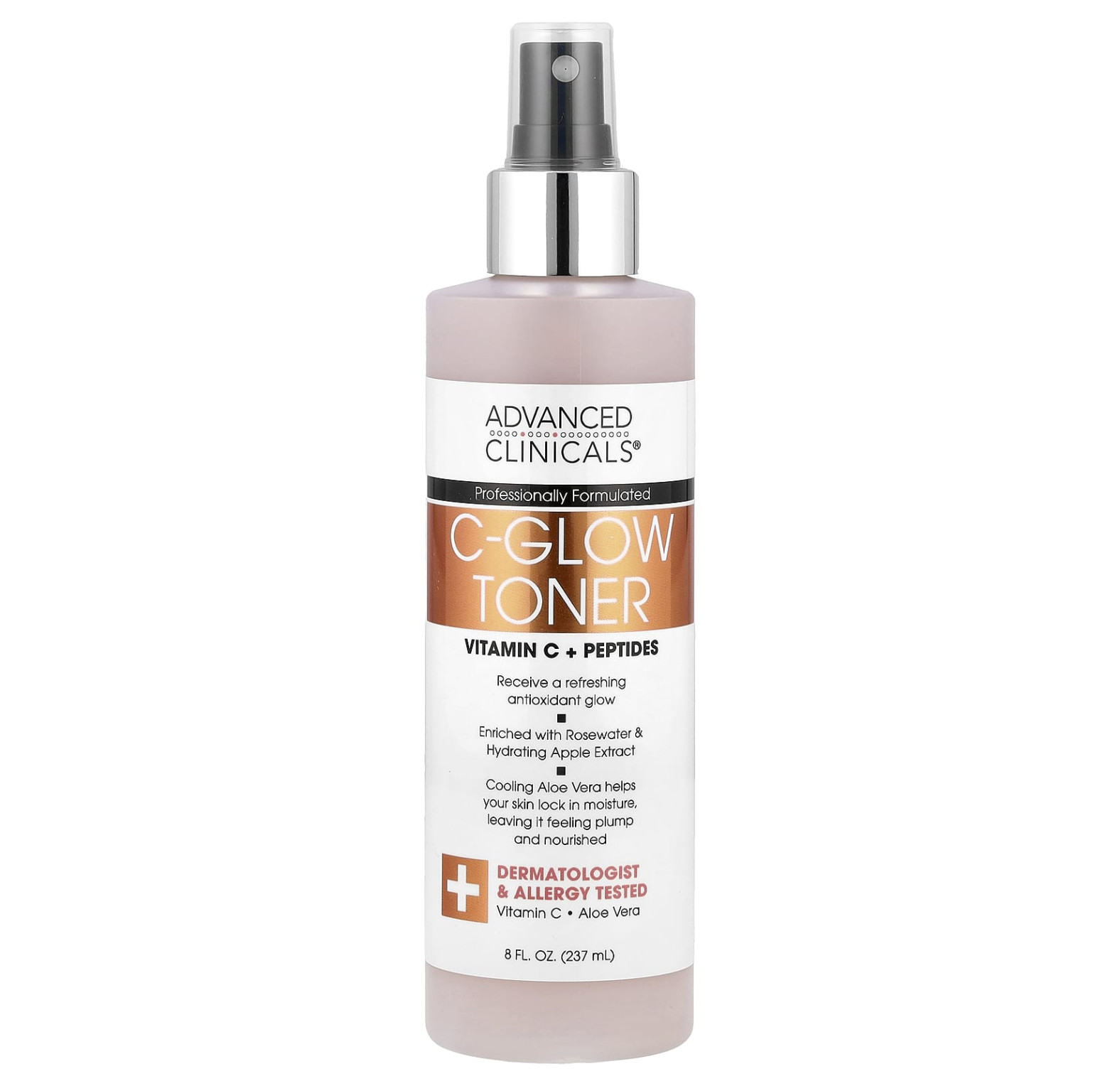 Advanced Clinicals, C-Glow Toner, тоник с витамином C и пептидами, 237 мл (8 жидк. унций)