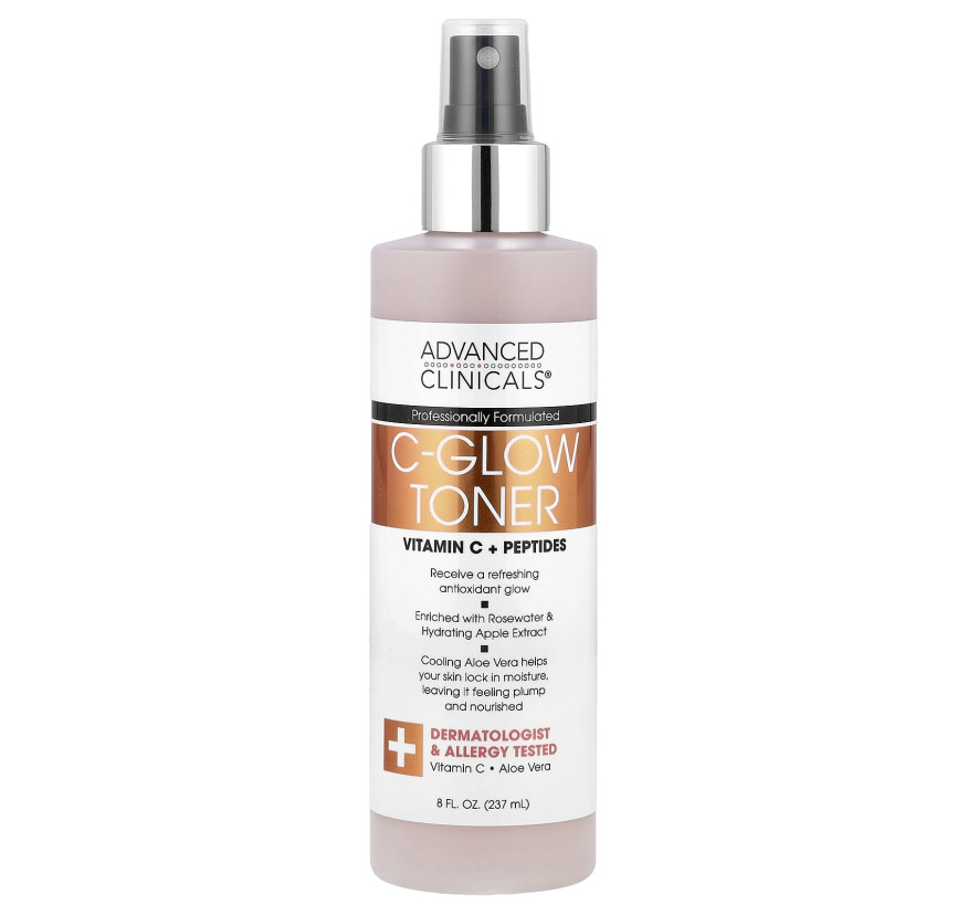 Advanced Clinicals, C-Glow Toner, тоник с витамином C и пептидами, 237 мл (8 жидк. унций)