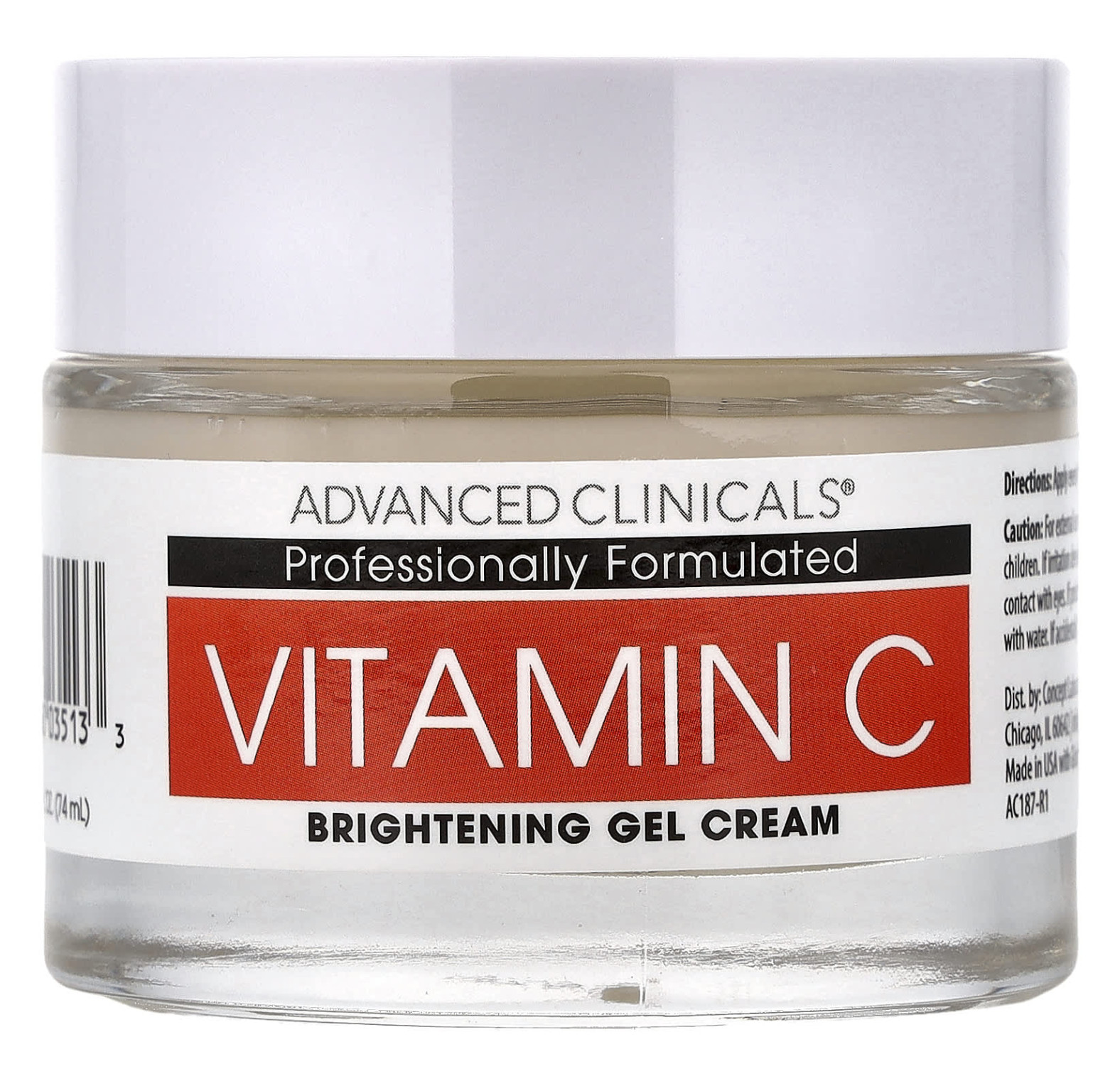 Advanced Clinicals, осветляющий гель-крем с витамином С, 74 мл (2,5 жидк. унции)