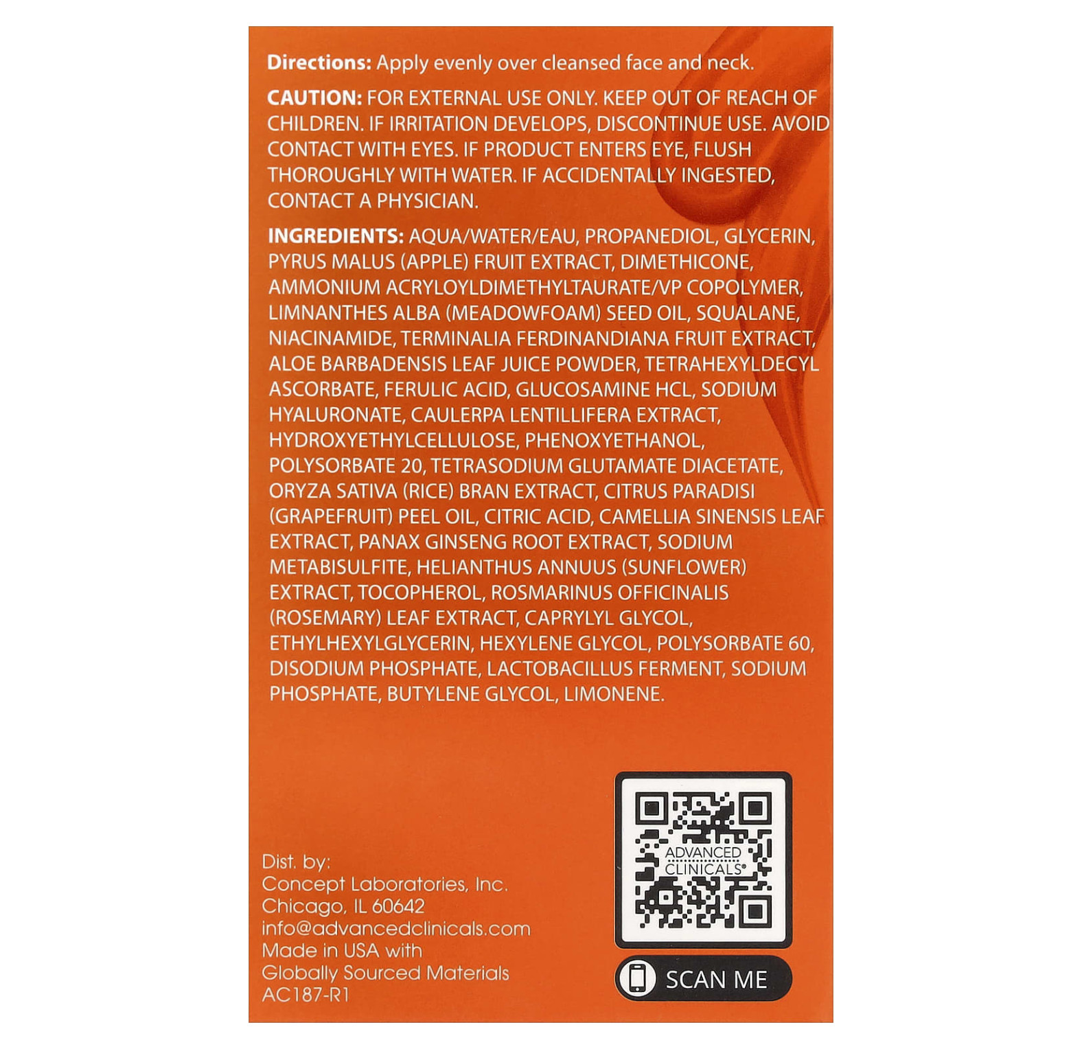 Advanced Clinicals, осветляющий гель-крем с витамином С, 74 мл (2,5 жидк. унции)