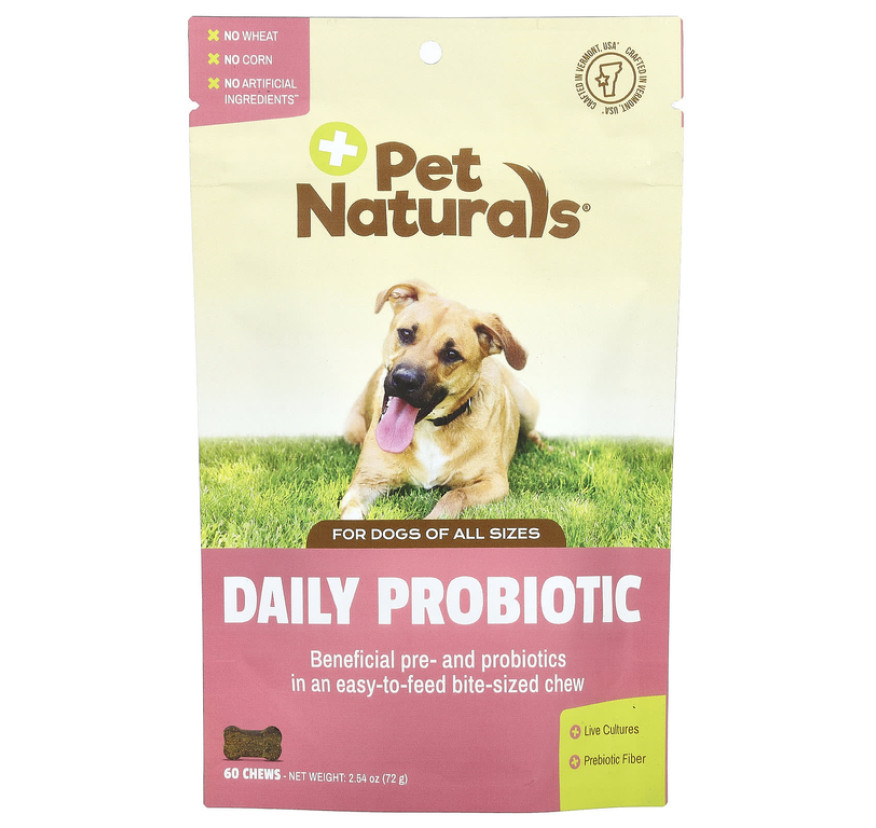 Pet Naturals, ежедневный пробиотик, для собак всех размеров, 60 жевательных таблеток, 72 г (2,55 унции)