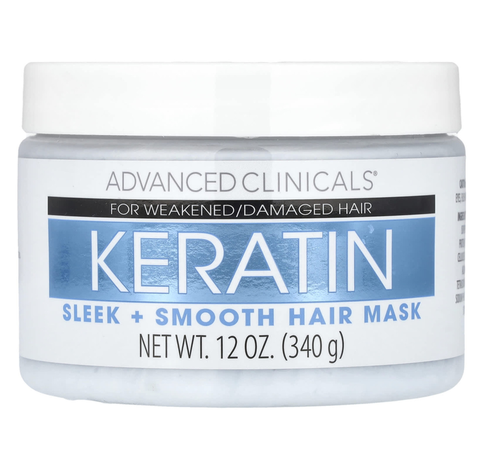 Advanced Clinicals, маска с кератином для гладкости волос, 340 г (12 унций)