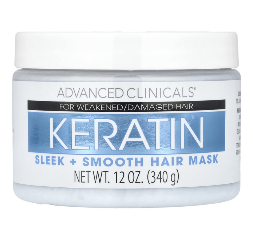 Advanced Clinicals, маска с кератином для гладкости волос, 340 г (12 унций)