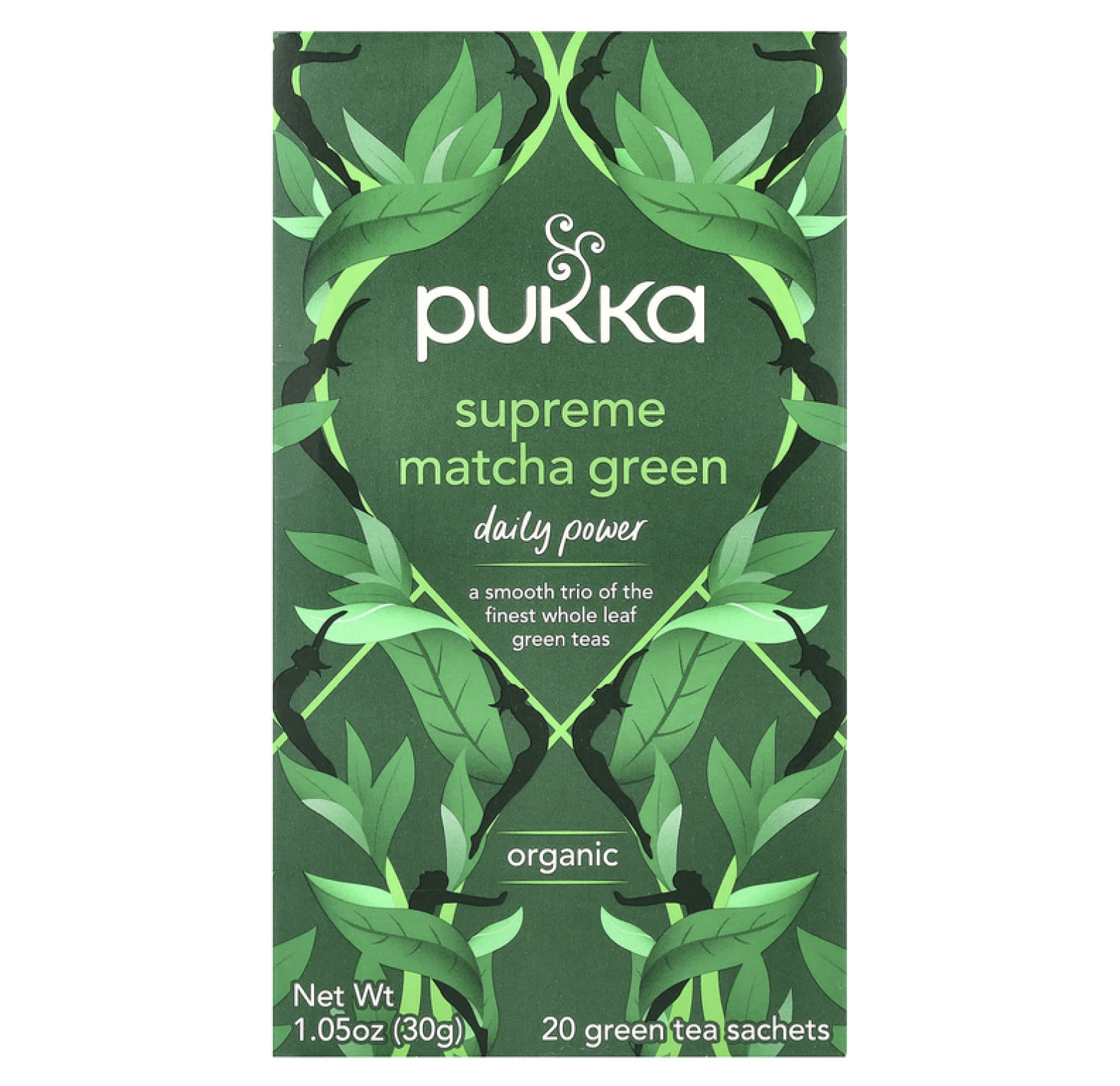 Pukka Herbs, органический зеленый чай, высшего качества зеленый матча, 20 саше, 30 г (1,05 унции
