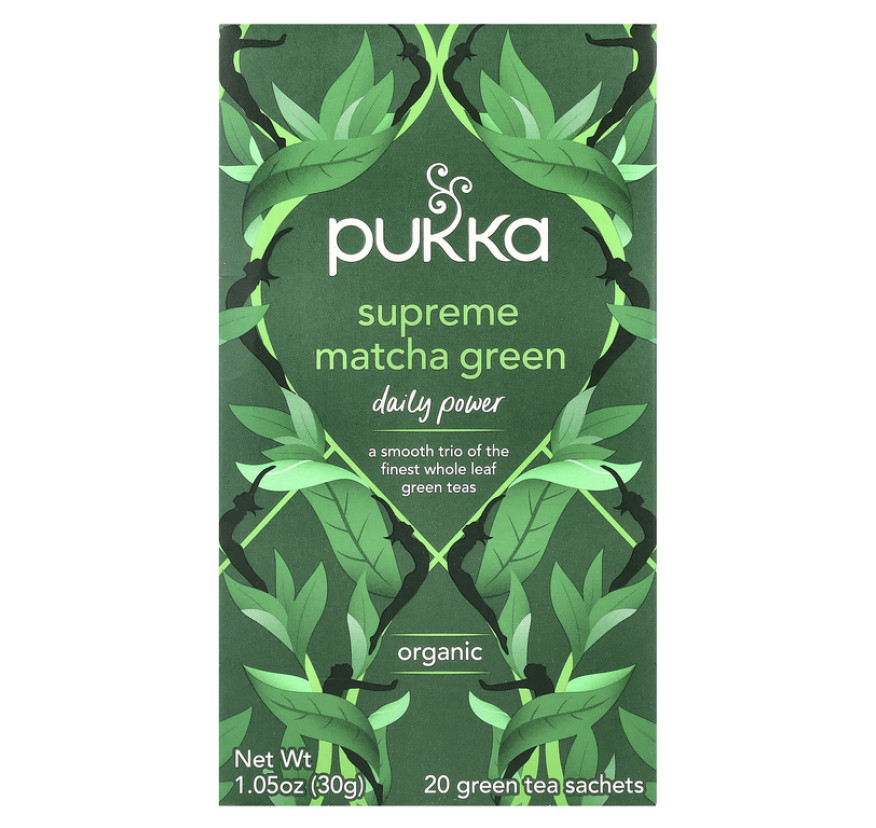 Pukka Herbs, органический зеленый чай, высшего качества зеленый матча, 20 саше, 30 г (1,05 унции