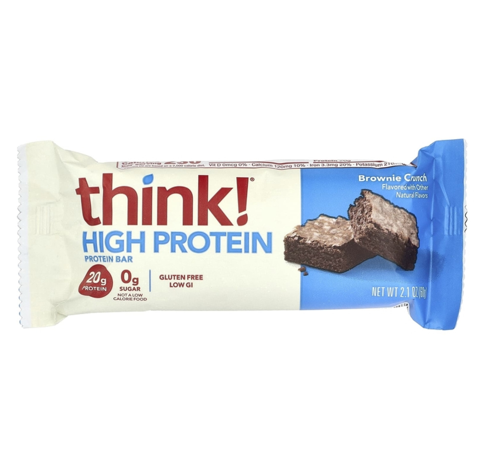 Think !, высокопротеиновые батончики, хрустящий брауни, 5 батончиков по 60 г (2,1 унции)