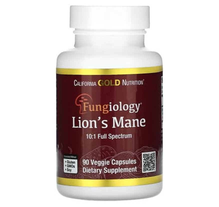 California Gold Nutrition, органический ежовик гребенчатый, 90 капсул Plantcaps