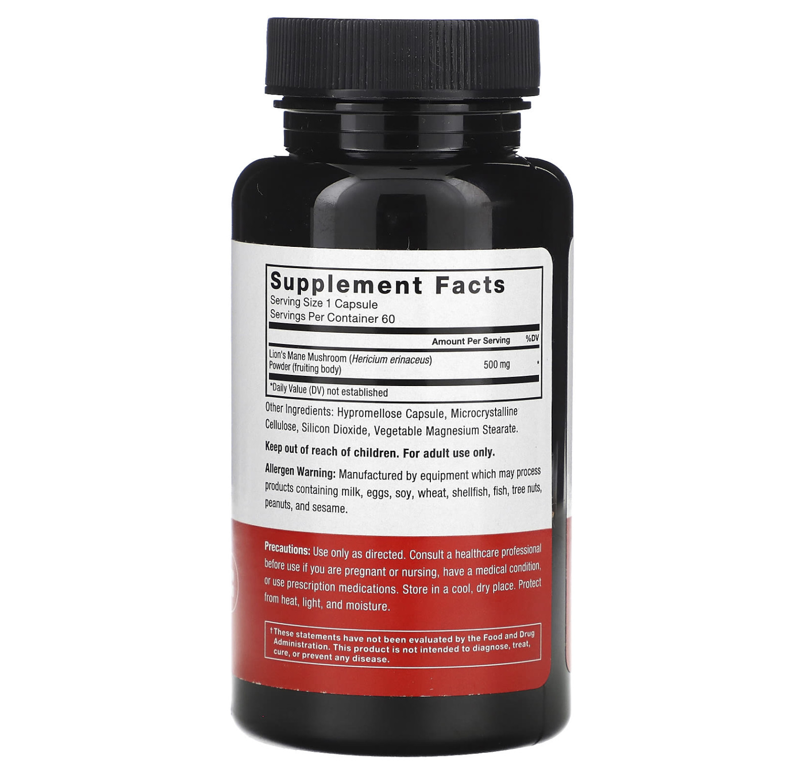 Force Factor, ежовик гребенчатый, 500 мг, 60 растительных капсул