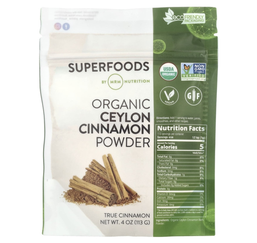 MRM Nutrition, Organic Ceylon Cinnamon Powder, 4 oz (113 g)