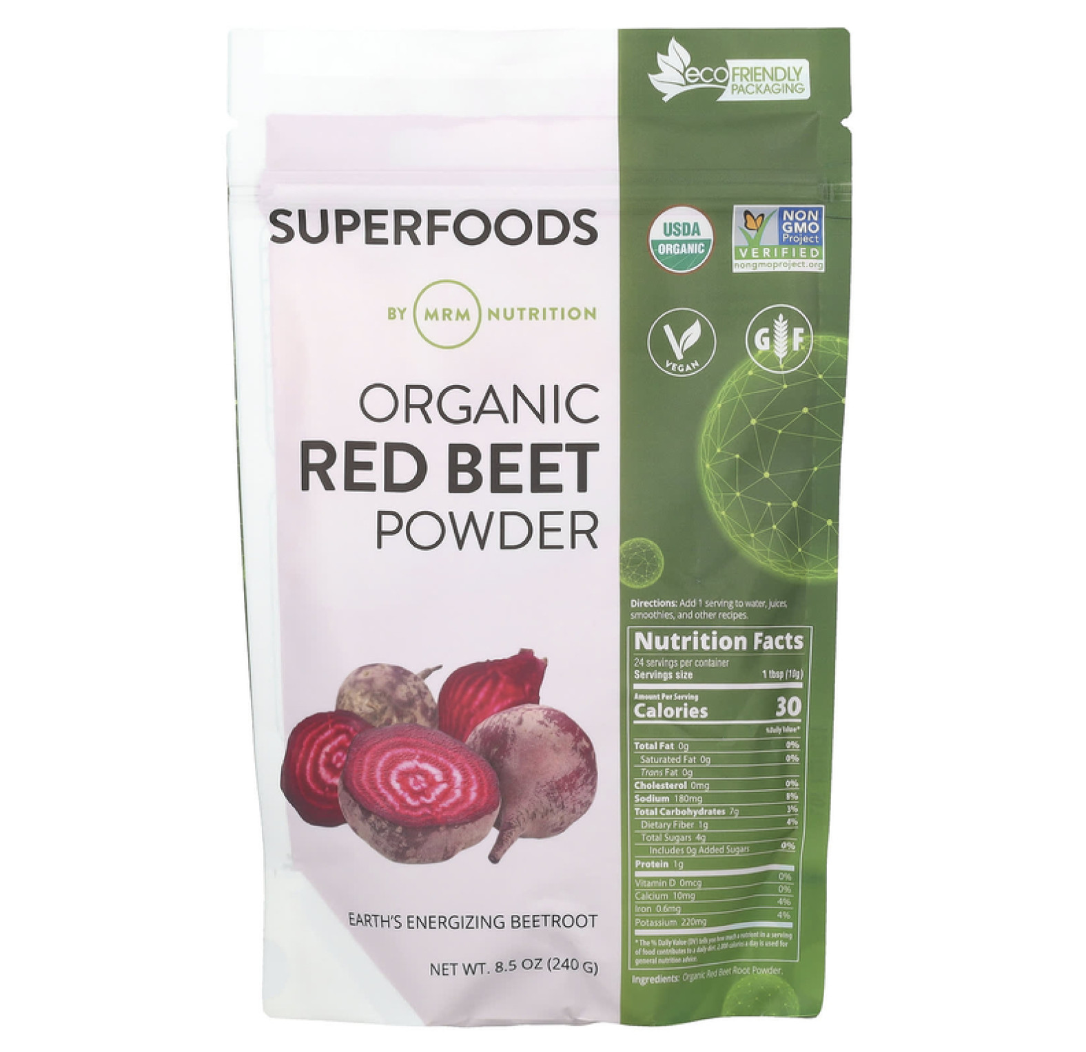 MRM Nutrition, Порошок из органической красной свеклы, 240 г (8,5 унции)