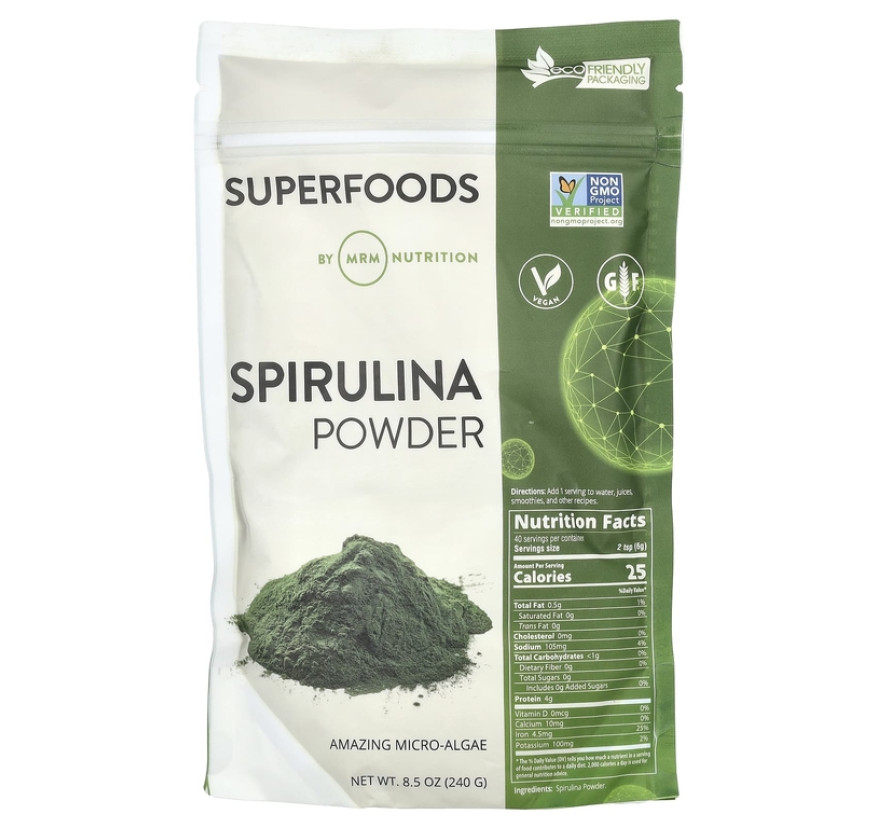 MRM Nutrition, Порошок необработанной спирулины, 240 г (8,5 унции)