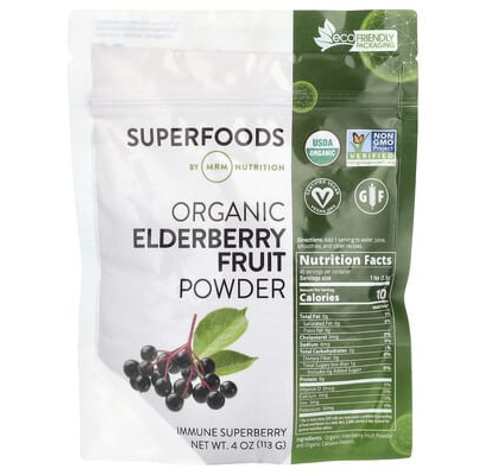 MRM Nutrition, плоды органической бузины в порошке, 113 г (4 унции)