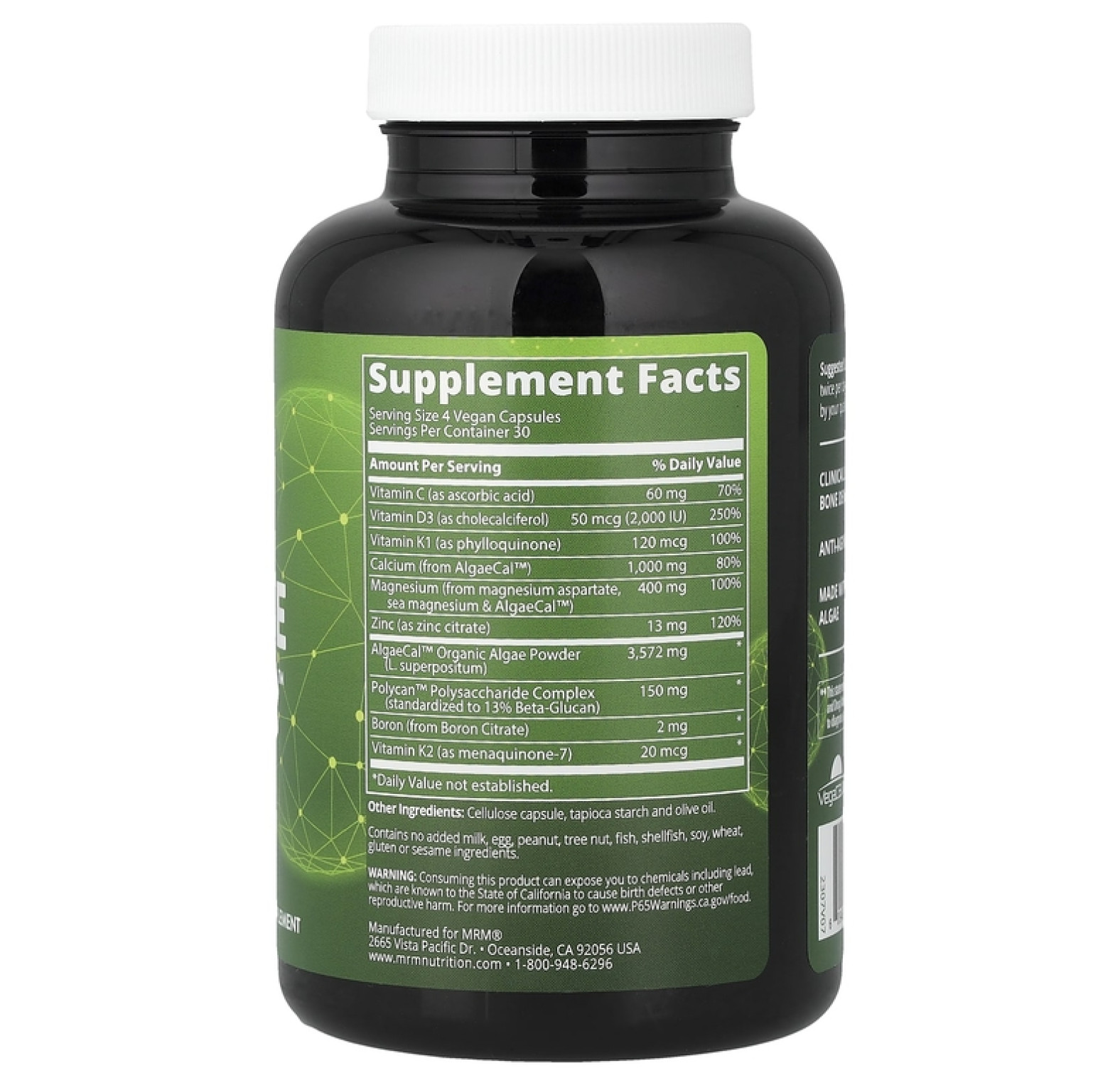 MRM Nutrition, Vegan Bone Maximizer™, 120 веганских капсул
