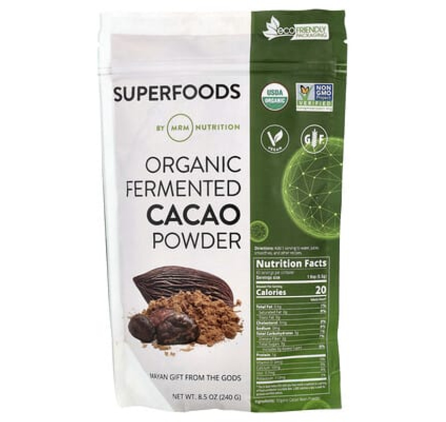MRM Nutrition, органический ферментированный какао-порошок, 240 г (8,5 унции)