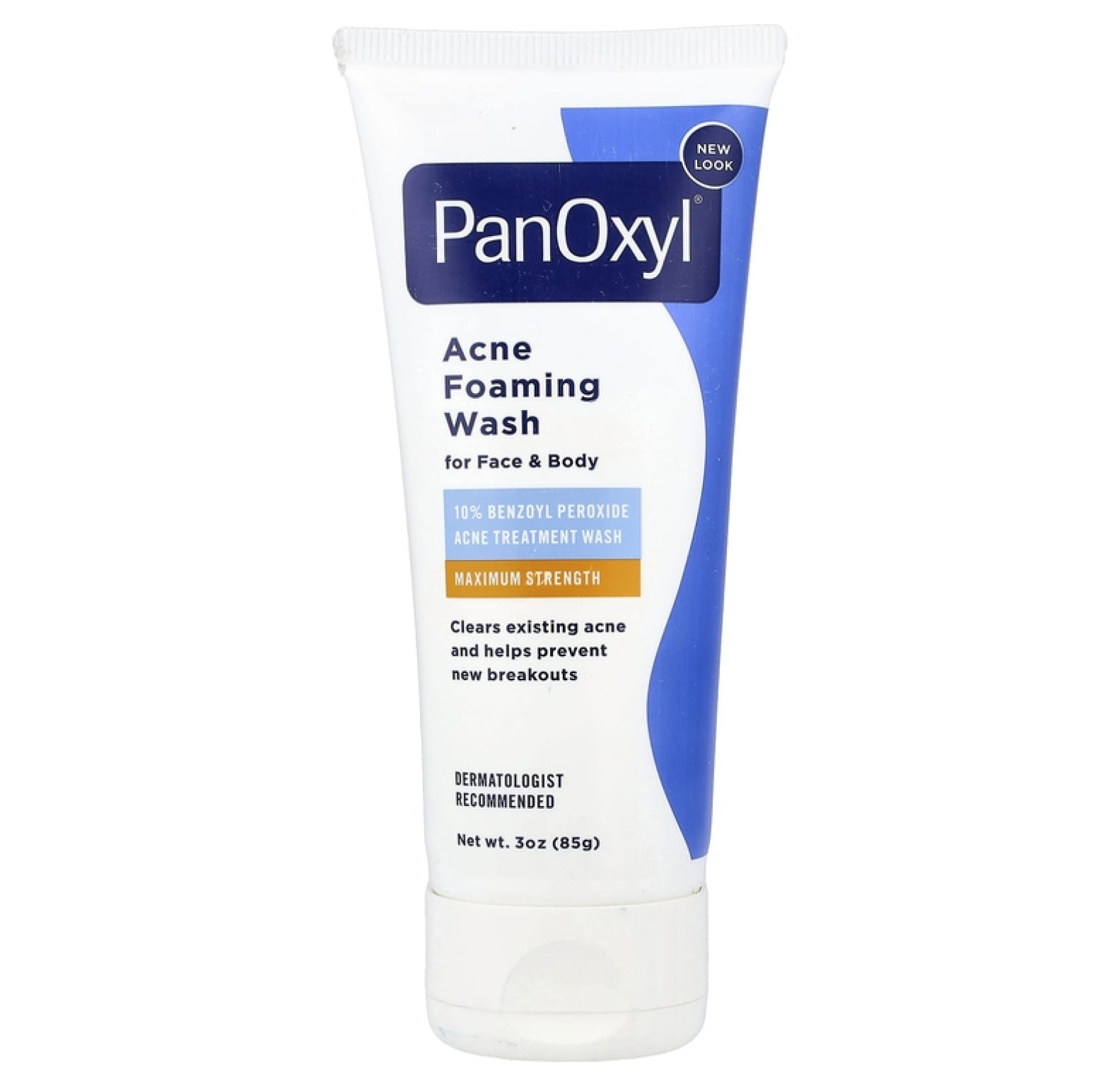 PanOxyl, очищающая пенка от акне, для лица и тела, максимальная эффективность, 85 г (3 унции)