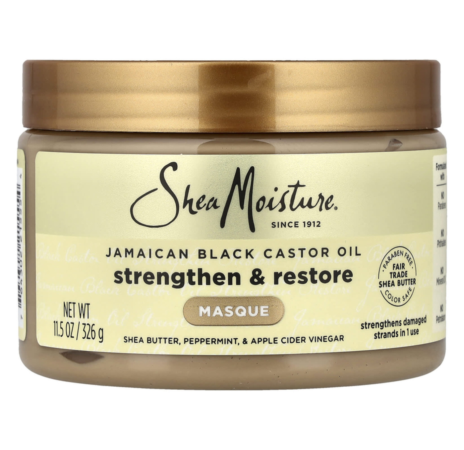 SheaMoisture, ямайское чёрное касторовое масло, укрепляющая и восстанавливающая маска, 326 г (11,5 унции)