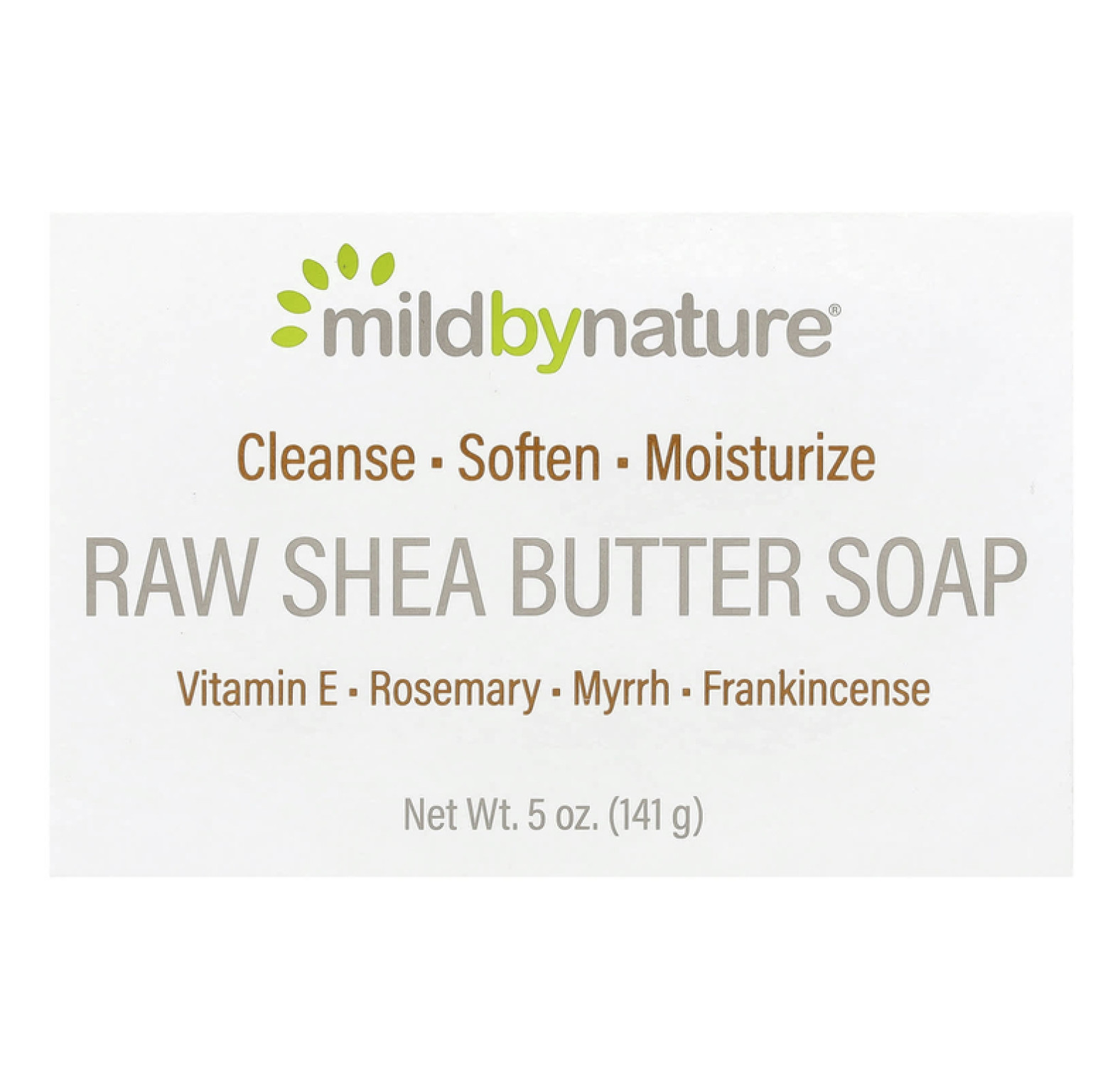 Mild By Nature, кусковое мыло с сырым маслом ши, с витамином E, розмарином, миррой и ладаном, 141 г (5 унций