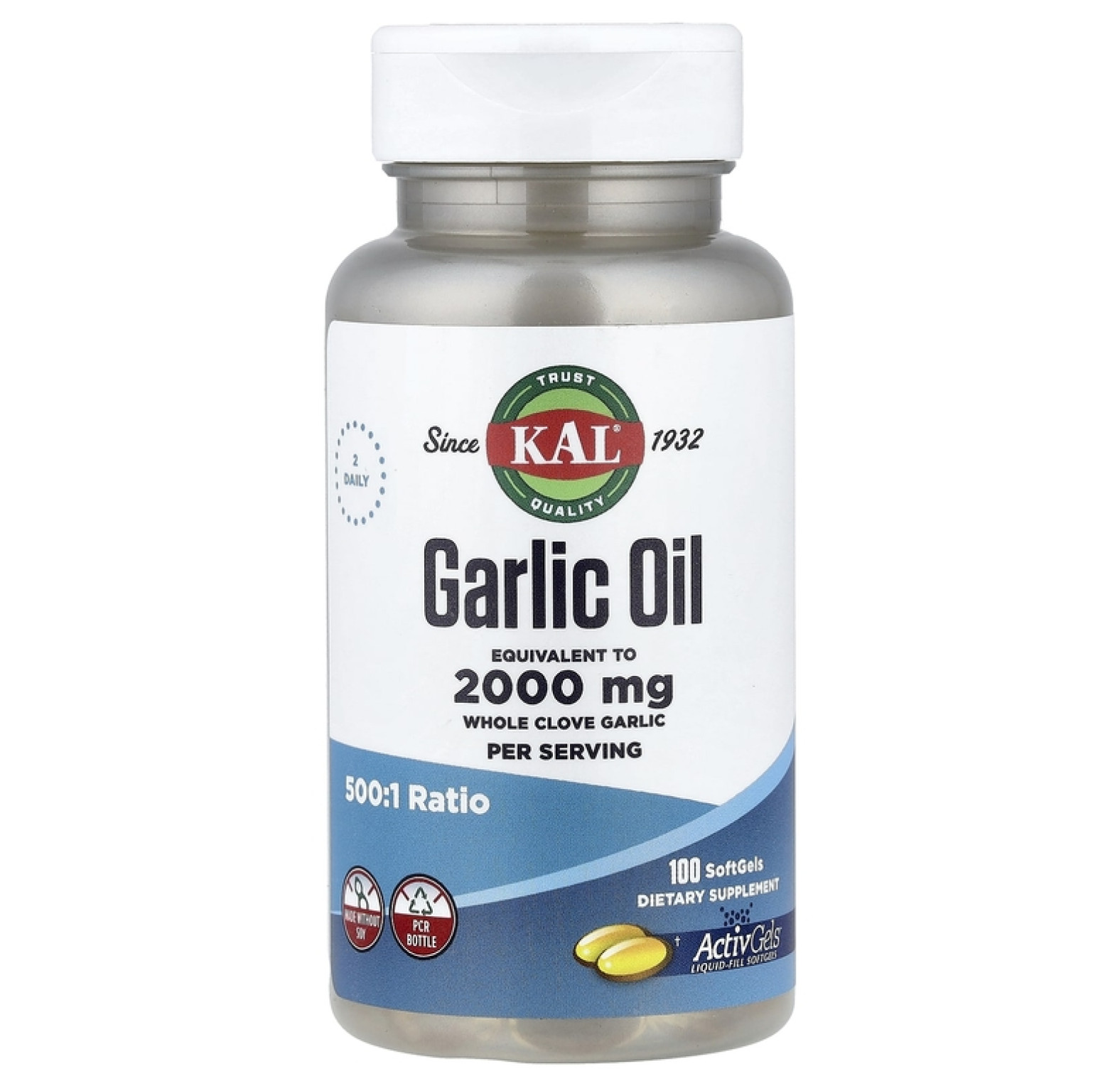 KAL, чесночное масло, 100 капсул
