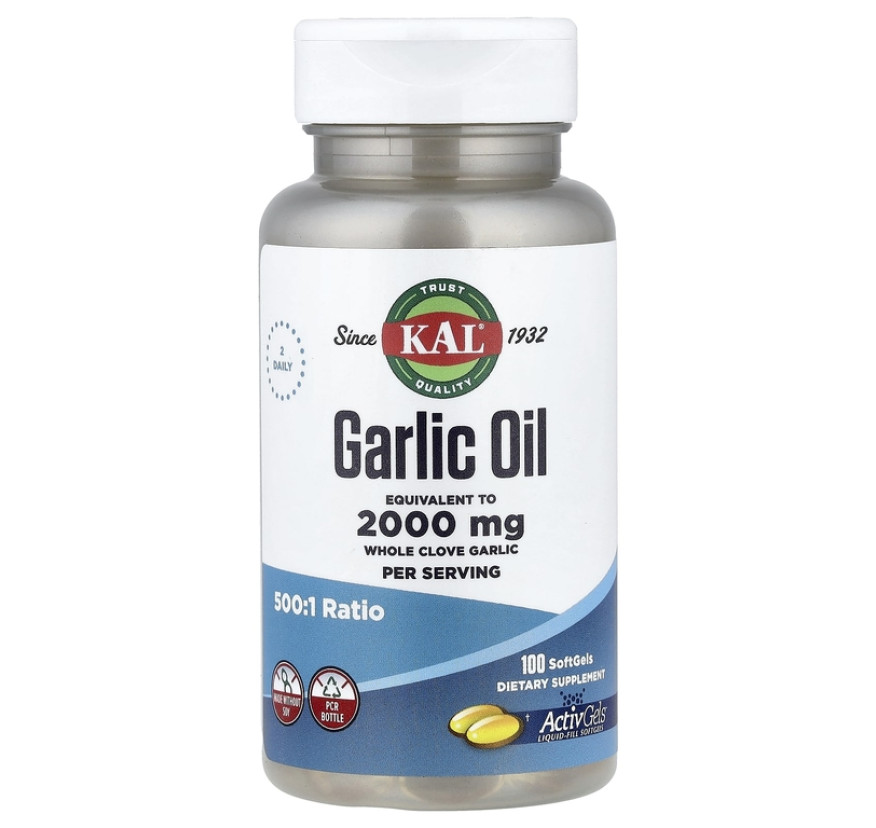 KAL, чесночное масло, 100 капсул