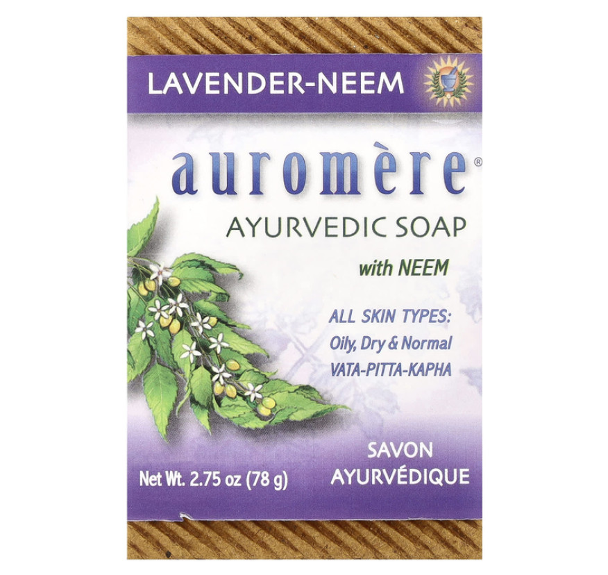 Auromere, аюрведическое мыло с нимом, лаванда и ним, 78 г (2,75 унции)