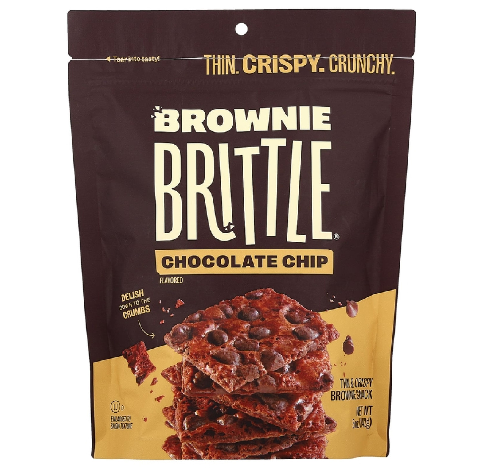 Sheila G's, Brownie Brittle, тонкие брауни, шоколадная крошка, 142 г (5 унций)