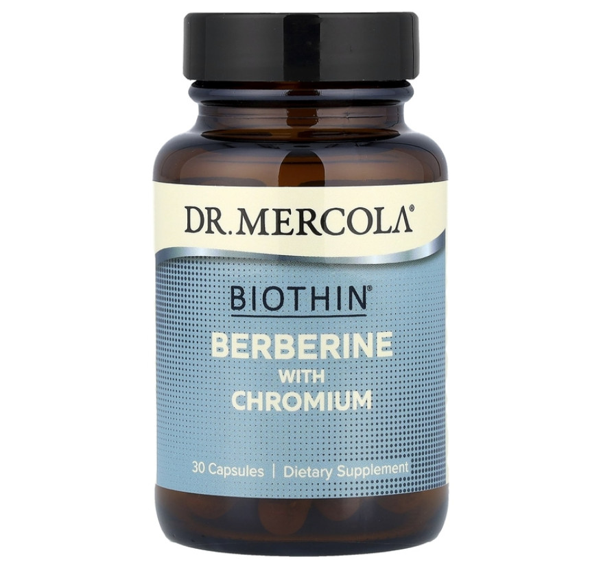 Dr. Mercola, Biothin®, берберин с хромом, 30 капсул