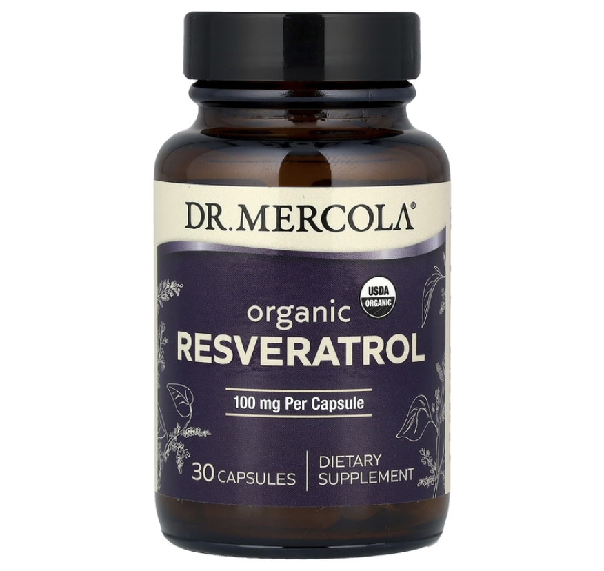 Dr. Mercola, Органический ресвератрол, 100 мг, 30 капсул