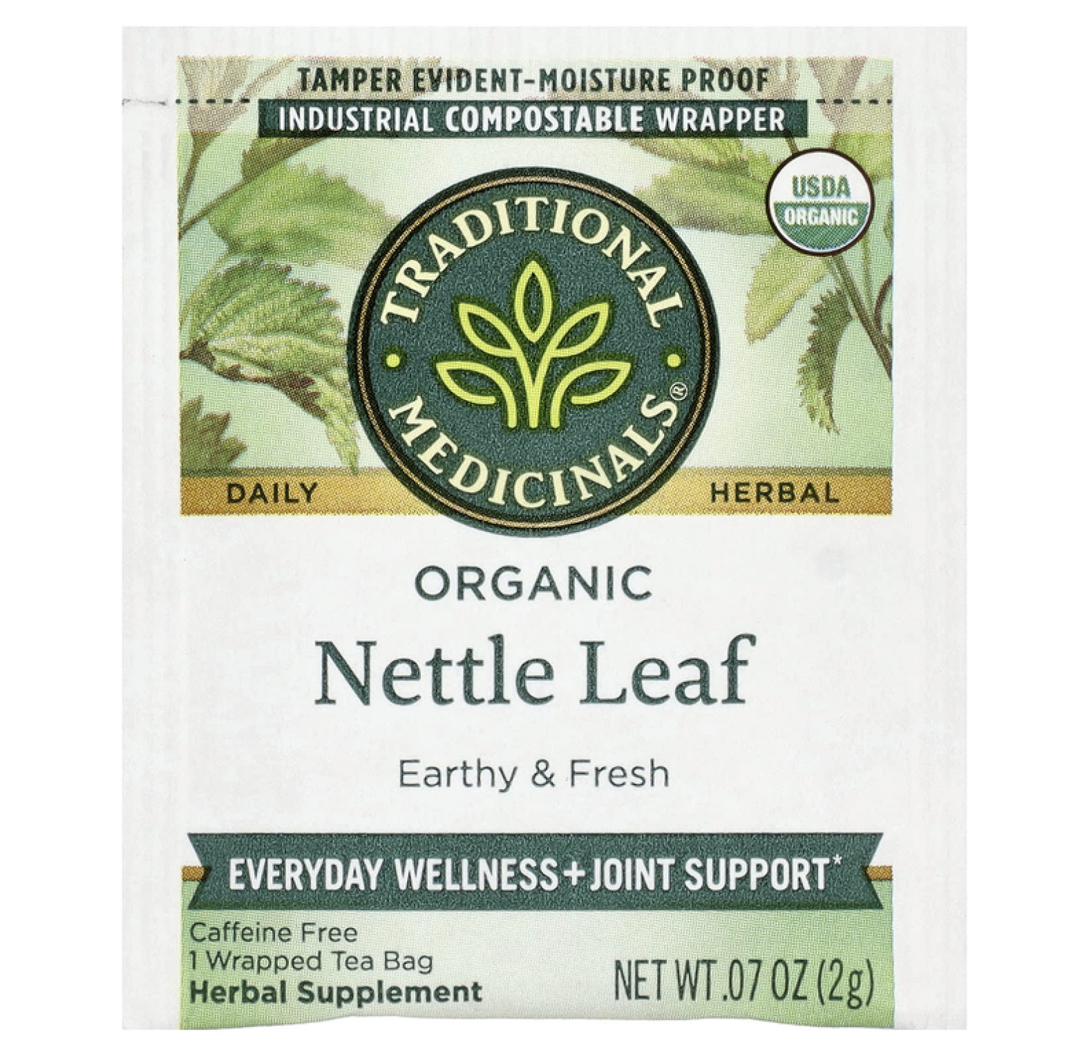 Traditional Medicinals, листья органической крапивы, без кофеина, 16 чайных пакетиков, 32 г (1,13 унции)