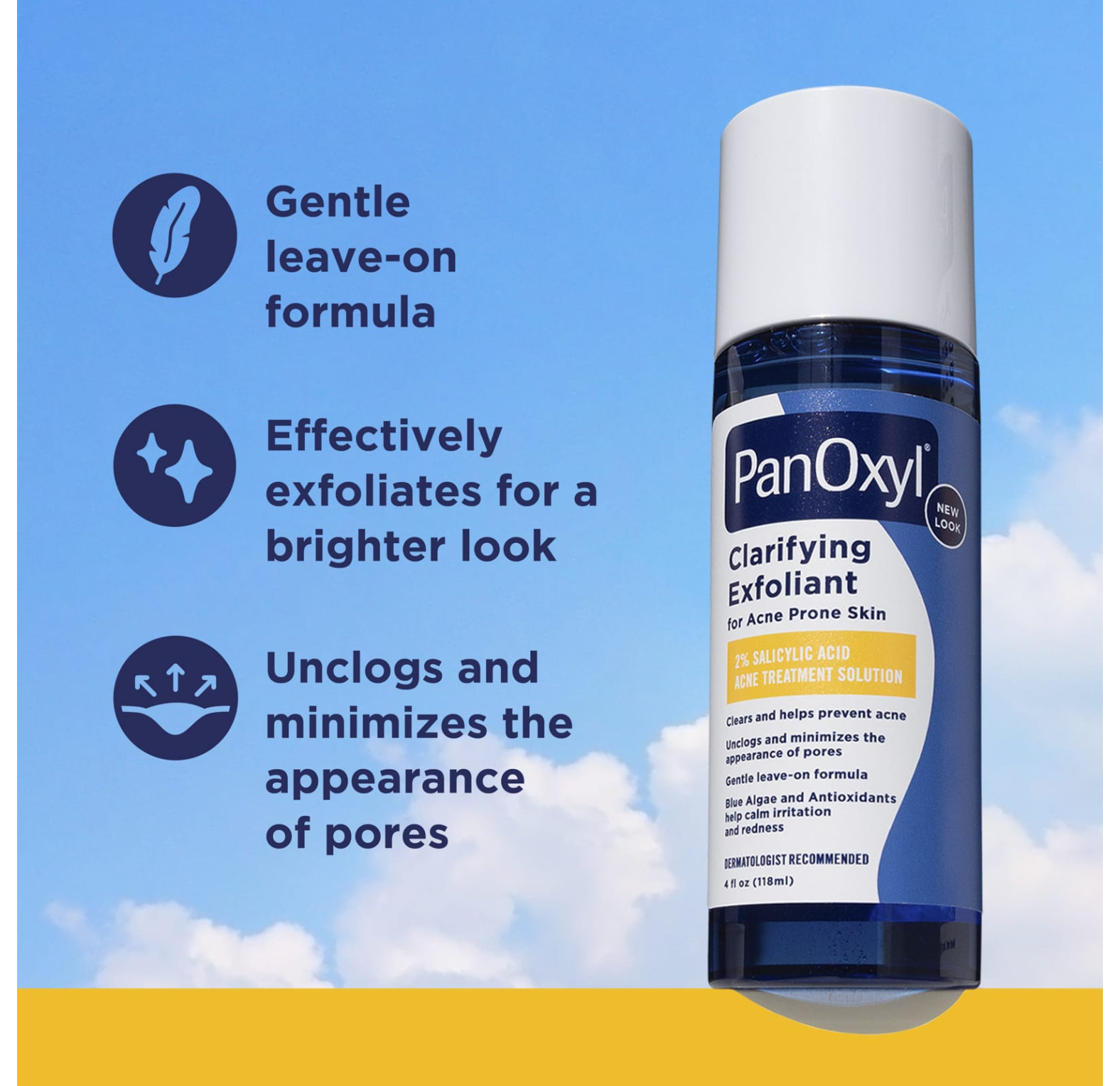 PanOxyl, очищающий эксфолиант, 2% салициловая кислота, для кожи, склонной к акне, 118 мл (4 жидк. унции)