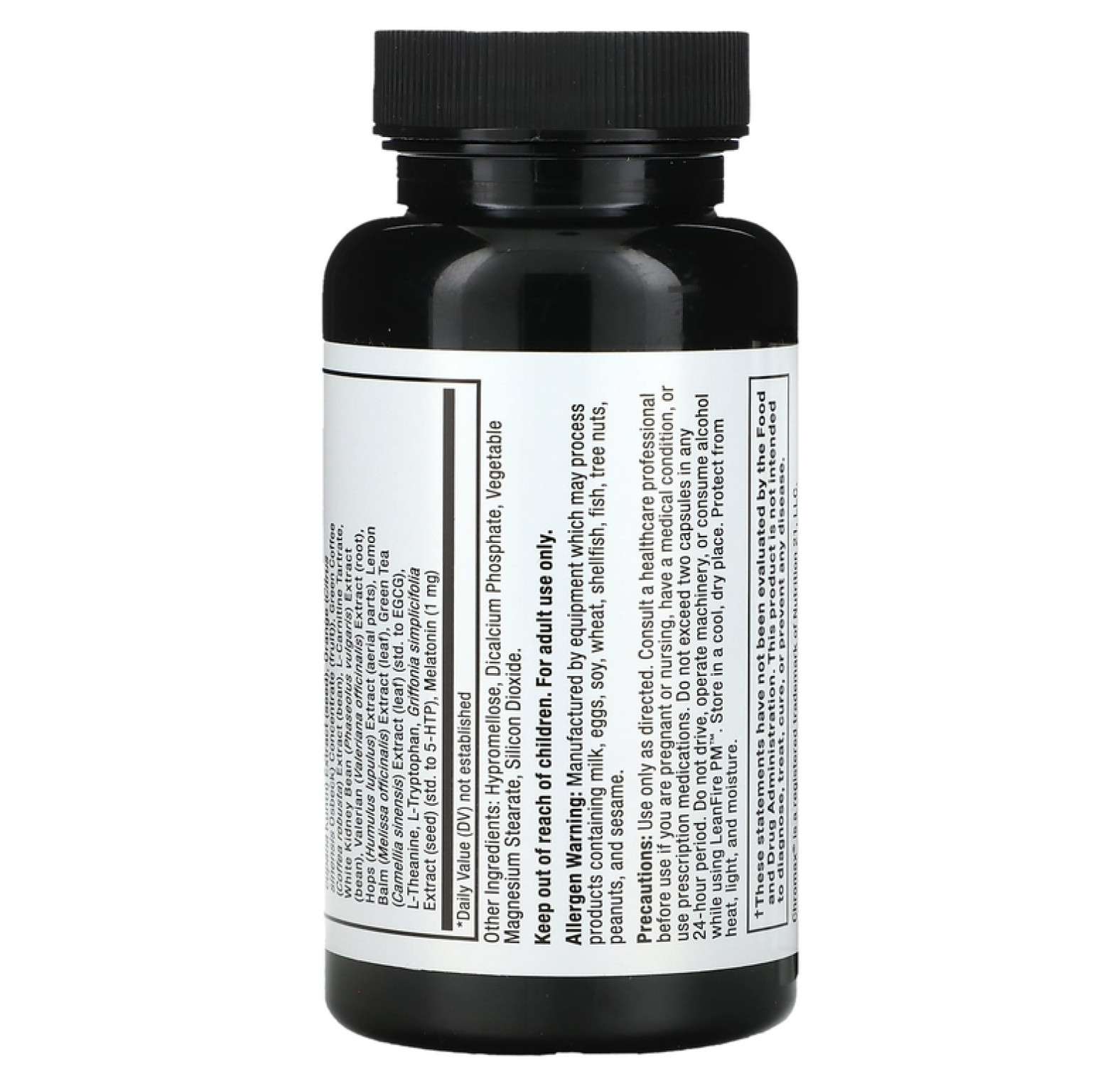 Force Factor, Leanfire PM, жиросжигатель для приема на ночь, 60 растительных капсул