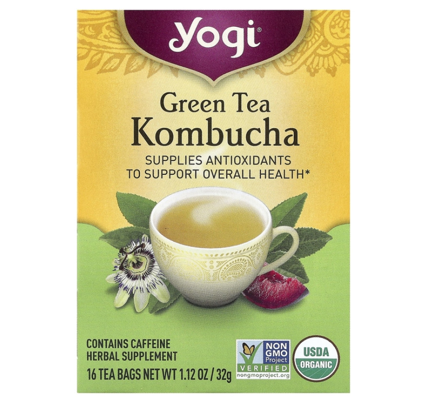Yogi Tea, зелёный чай комбуча, 16 чайных пакетиков, 32 г (1,12 унции)