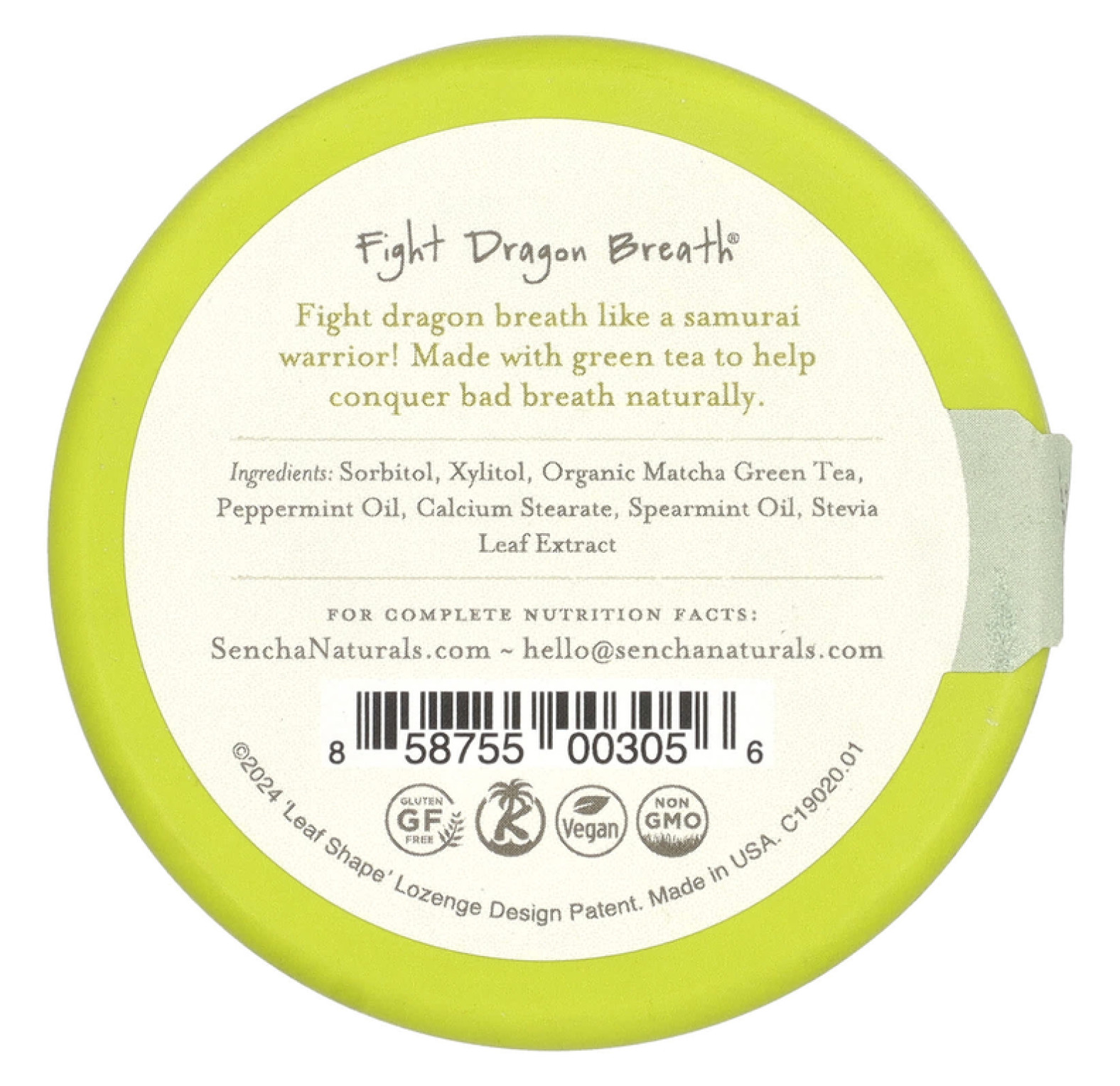 Sencha Naturals, Мятные леденцы с зеленым чаем, марокканские мятные леденцы, 1,2 унции (35 г)