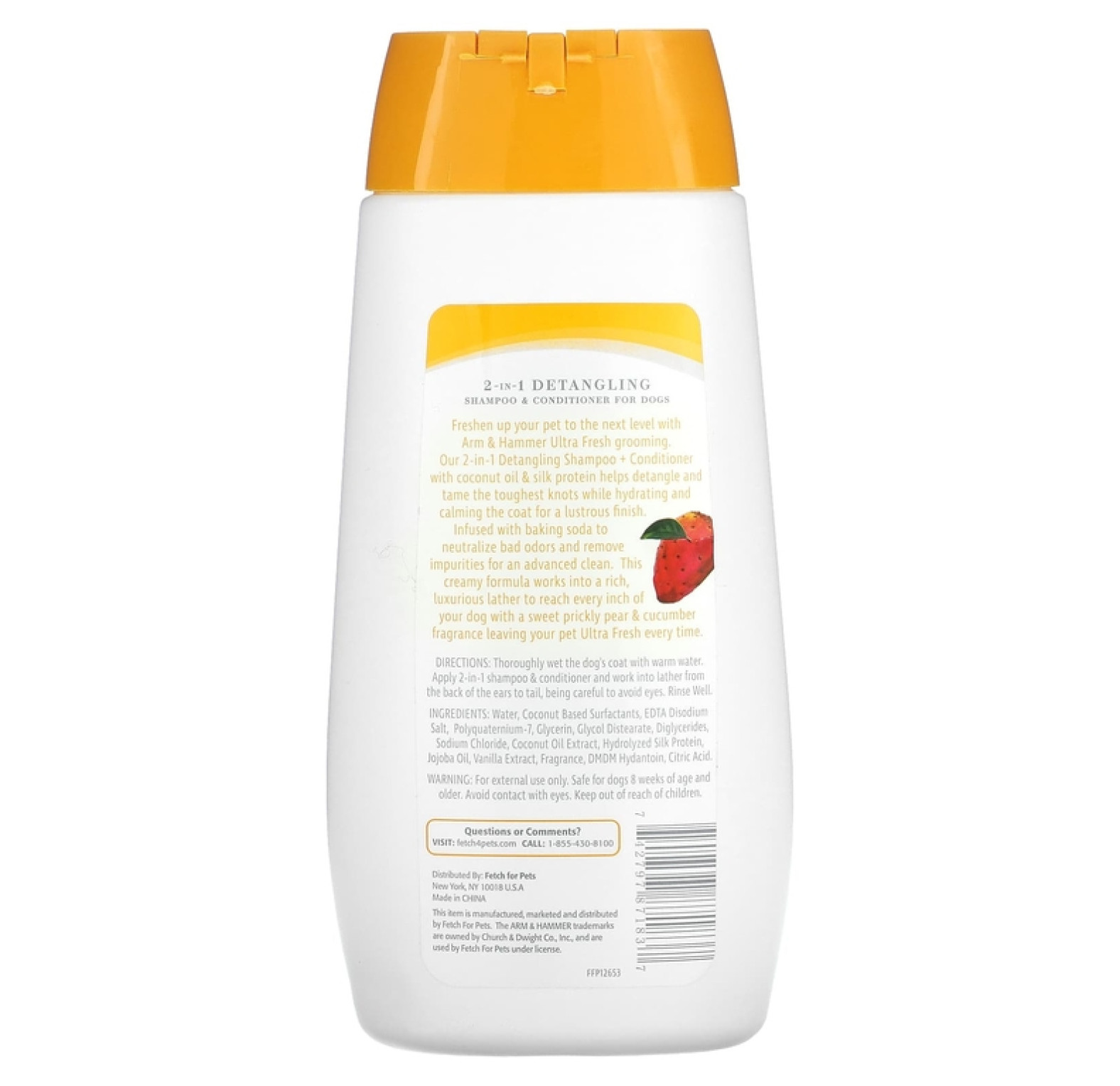 Arm & Hammer, 2-в-1 шампунь и кондиционер для распутывания волос, с огурцом и опунцией, 473 мл (16 жидк. унц.)