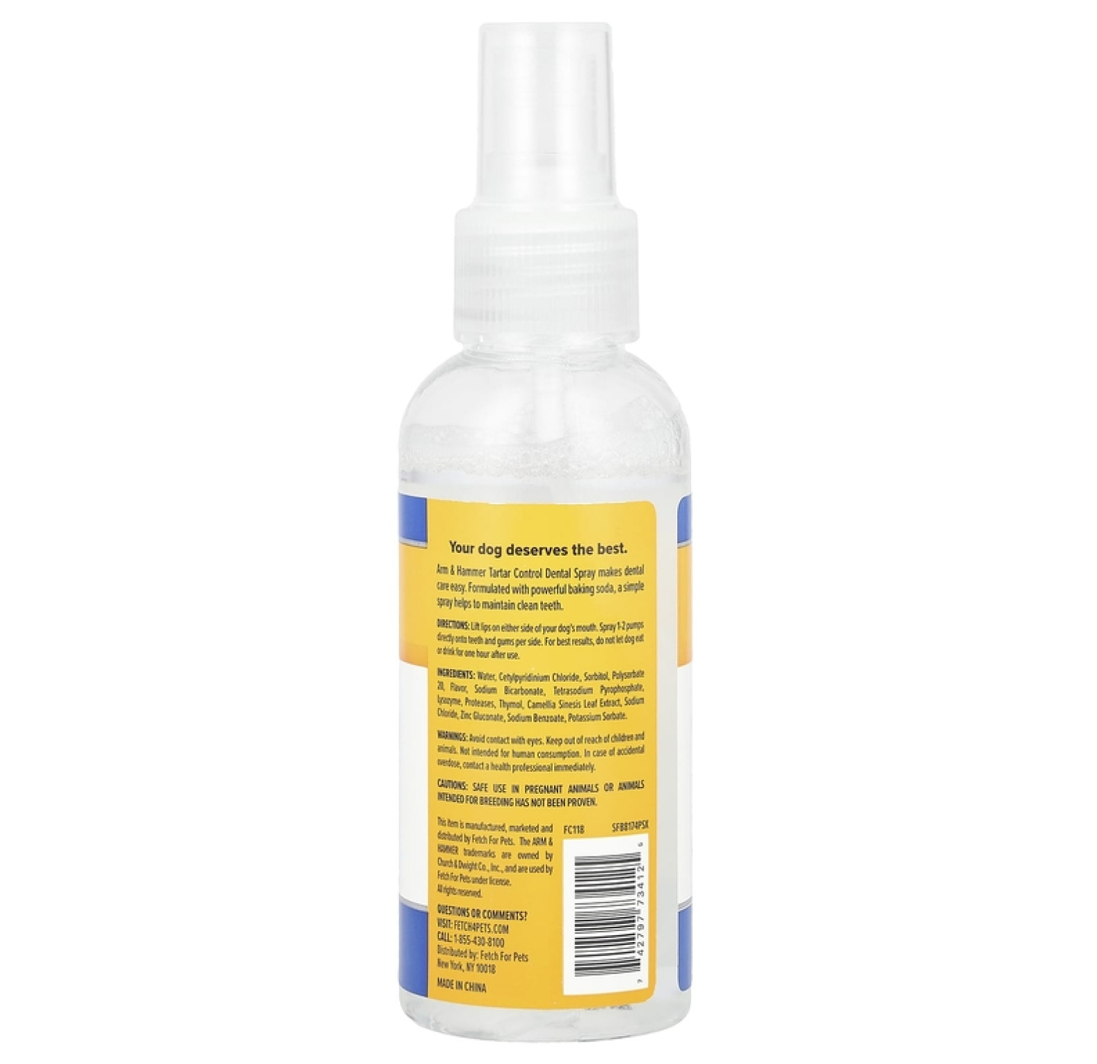 Arm & Hammer, Tartar Control, стоматологический спрей для собак, мята, 118 мл (4 жидк. унц.)