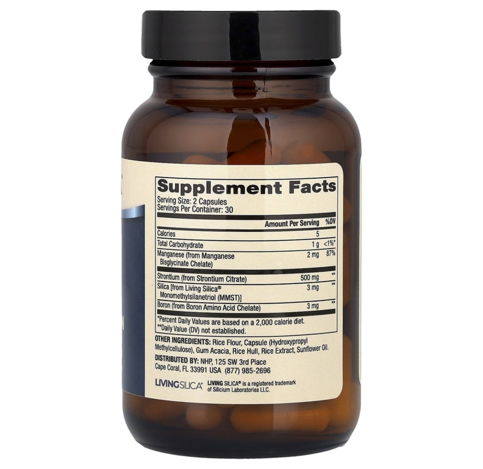 Dr. Mercola, Поддержка костей со стронцием и бором, 60 капсул